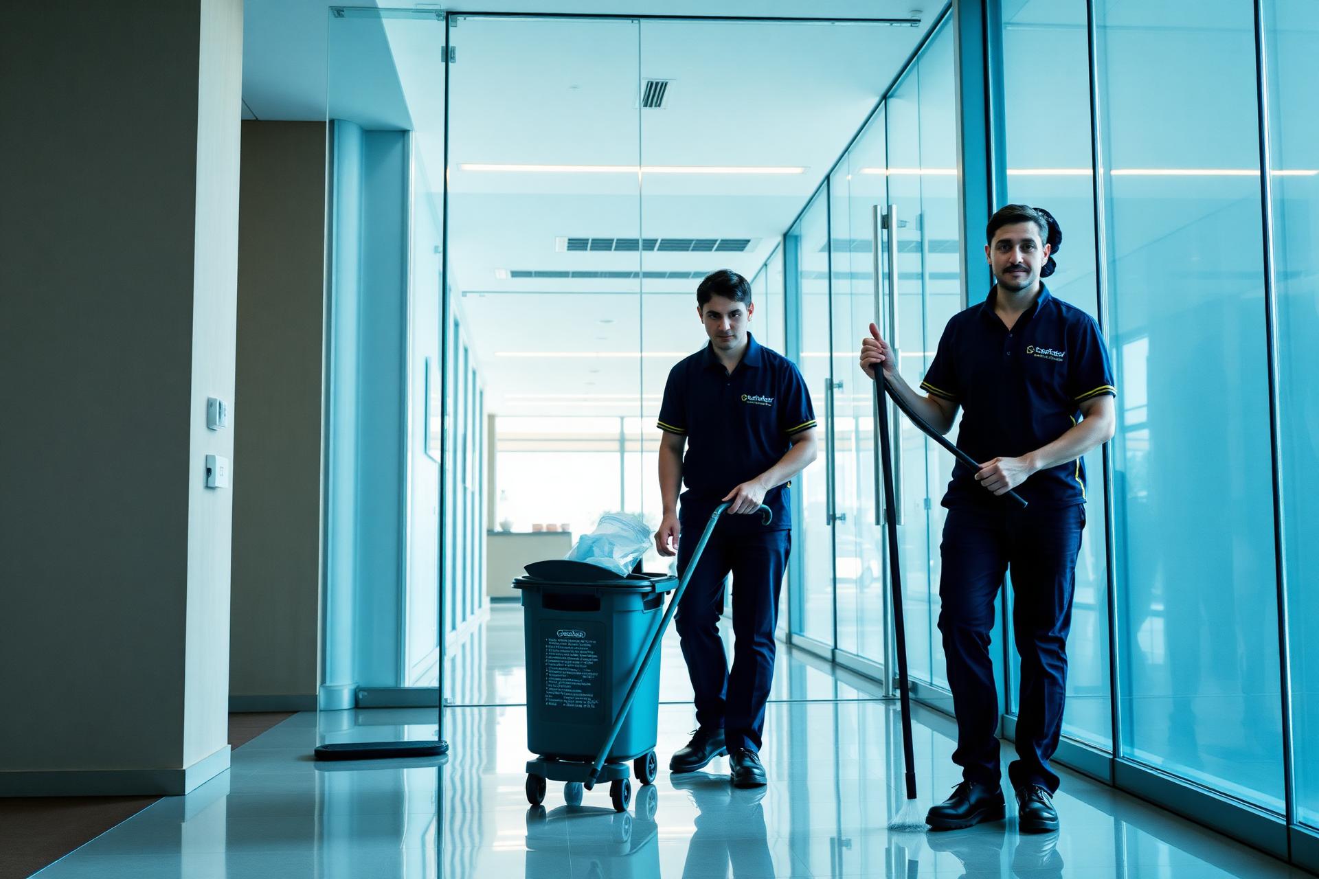 Professional commercial cleaning team